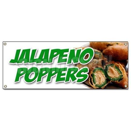 SIGNMISSION JALAPENO POPPERS BANNER SIGN fresh hot stuffed deep fried spicy pepper B-Jalapeno Poppers